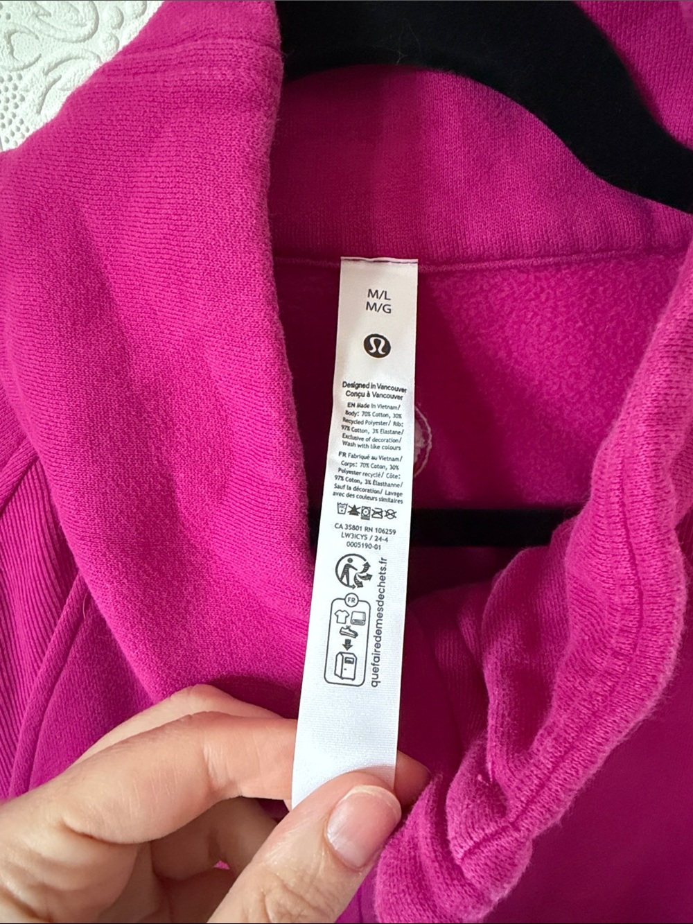 Lululemon Scuba Oversized Funnel-Neck Half Zip *Long Ripened Raspberry Size M/L - Picture 3 of 10